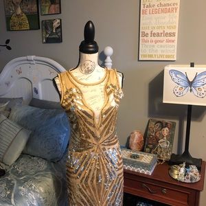 Exquisite Gold Cocktail Dress
